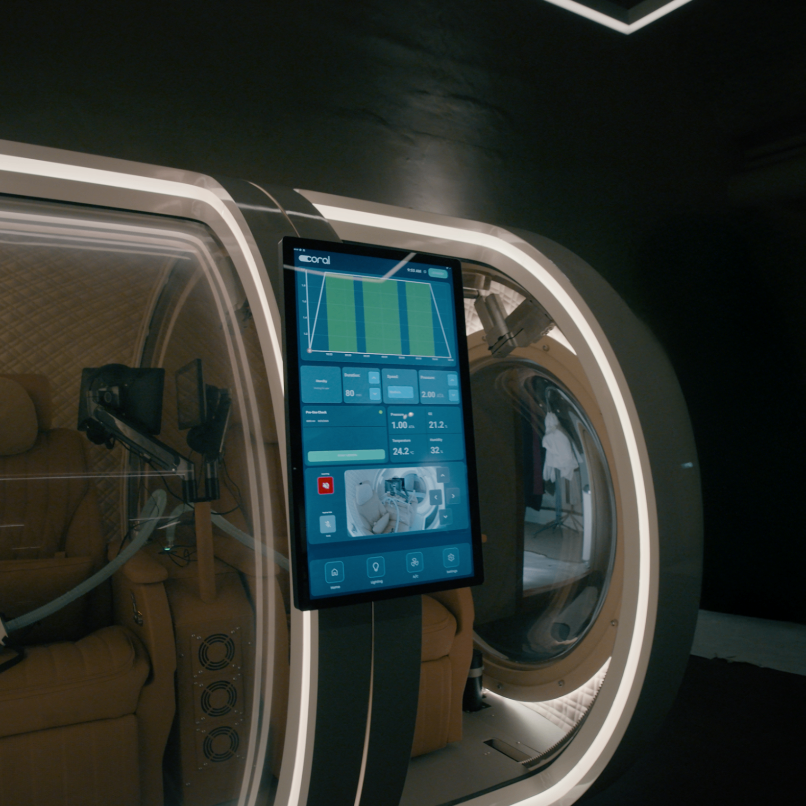 HBOT chamber display panel